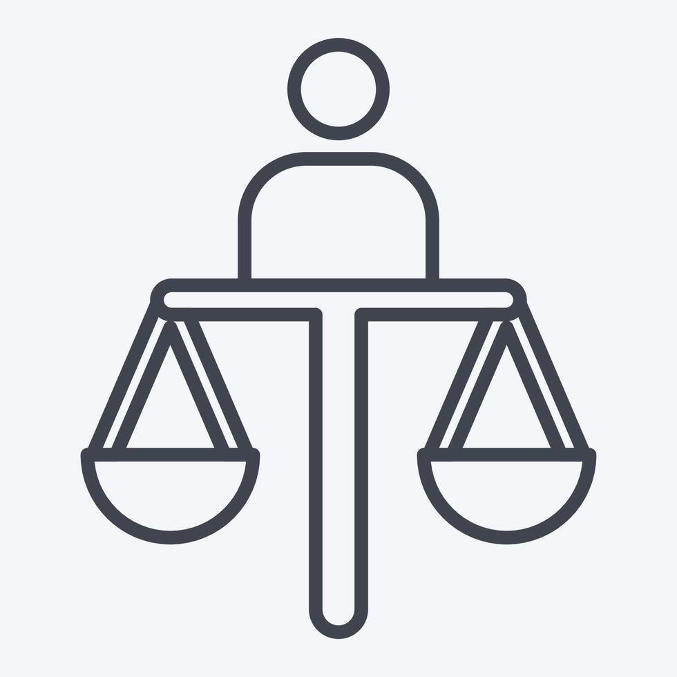 Icon Judgment. related to Justice symbol. line style. simple design editable vector