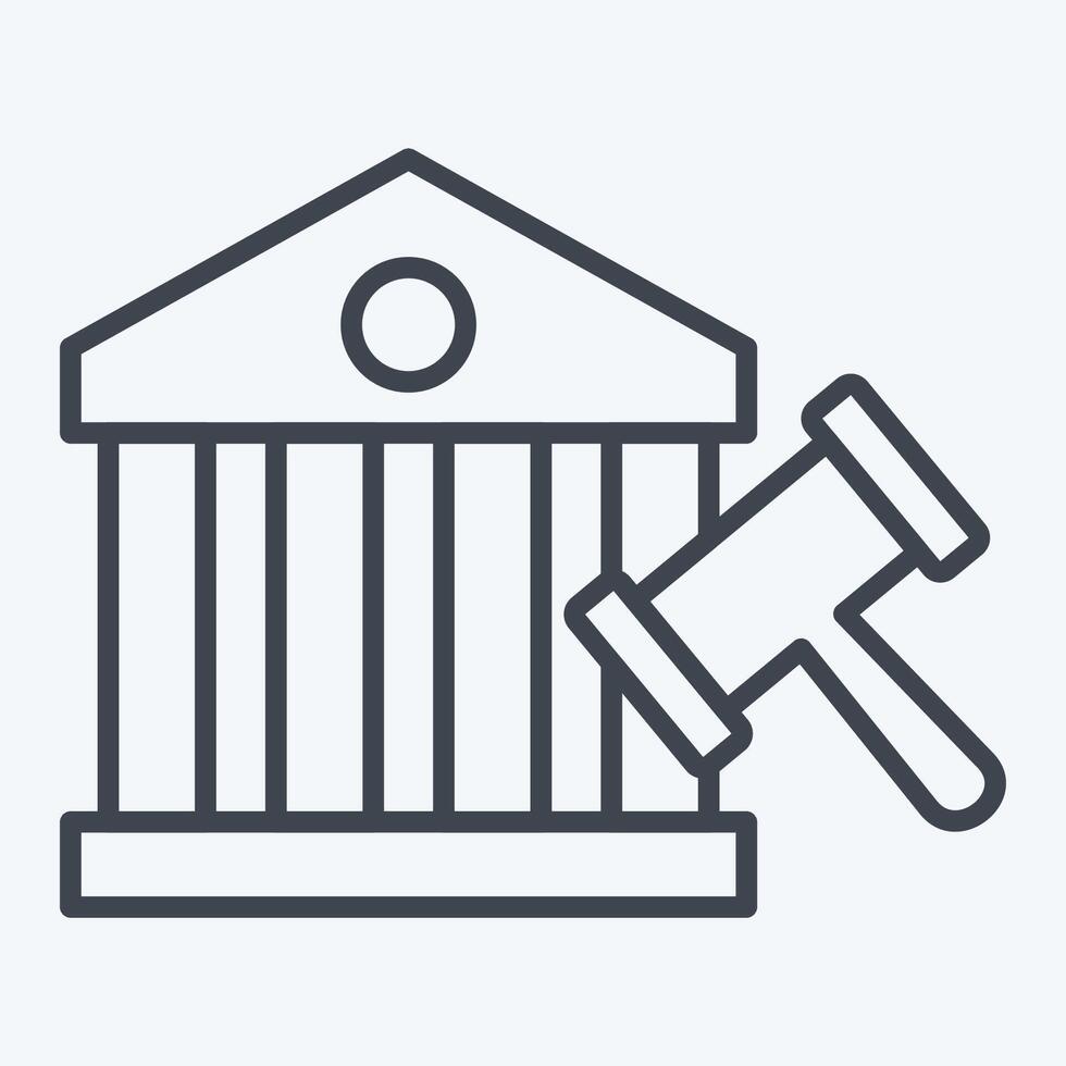 Icon Court. related to Justice symbol. line style. simple design editable vector