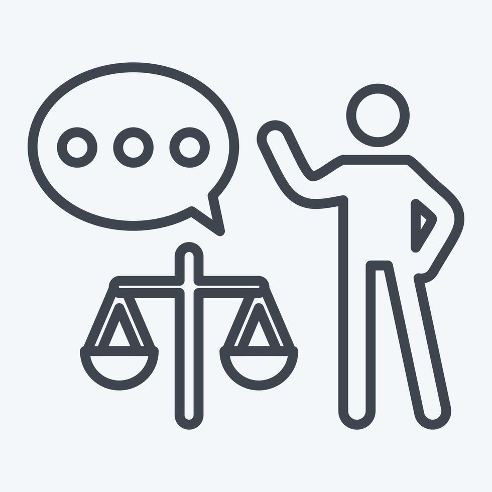 Icon Lawyer. related to Justice symbol. line style. simple design editable vector