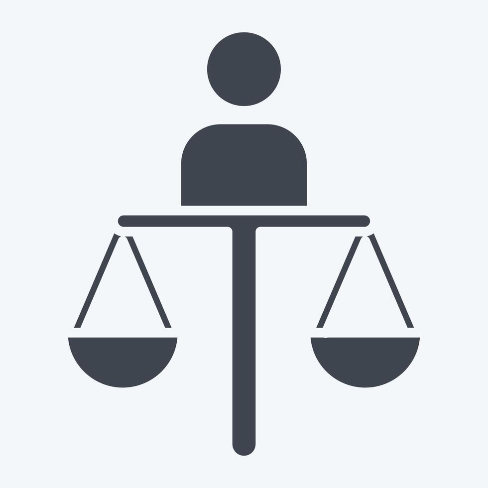 Icon Judgment. related to Justice symbol. glyph style. simple design editable vector