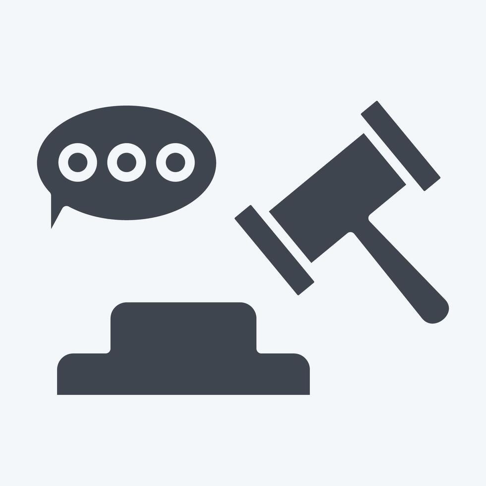 Icon Verdict. related to Justice symbol. glyph style. simple design editable vector