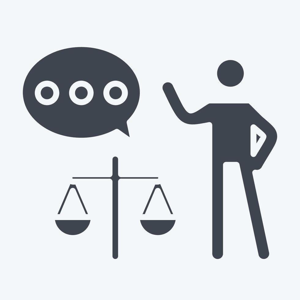 Icon Lawyer. related to Justice symbol. glyph style. simple design editable vector