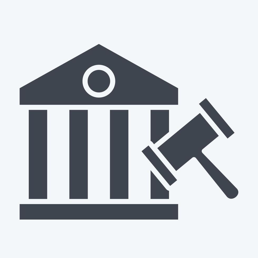 Icon Court. related to Justice symbol. glyph style. simple design editable vector