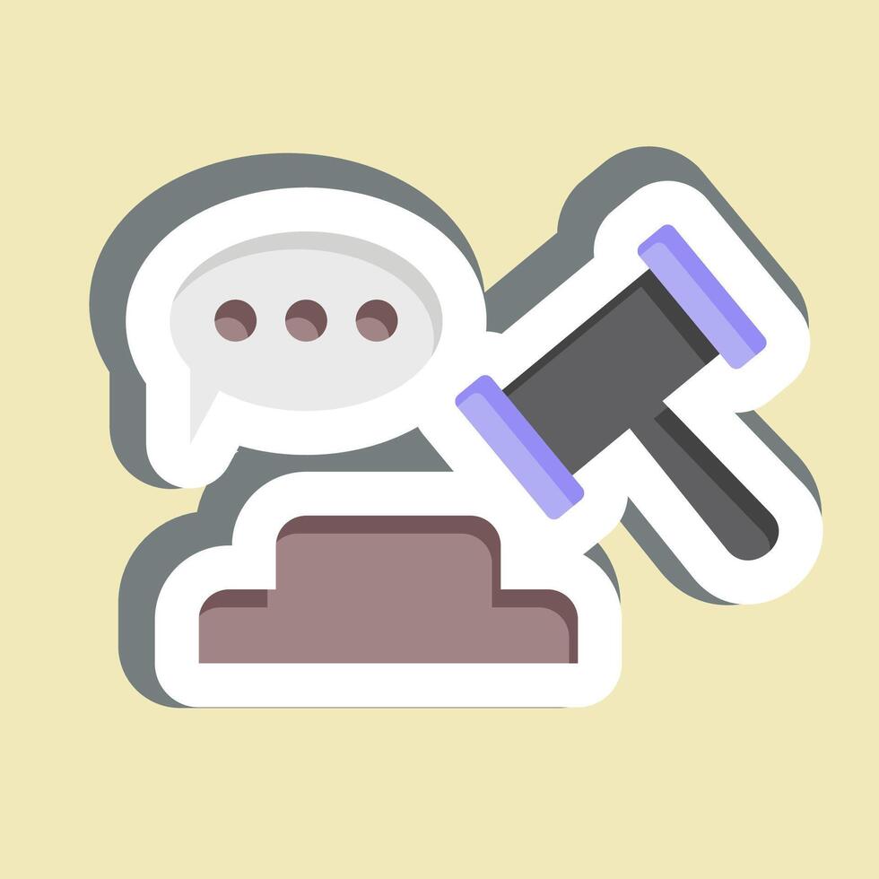 Sticker Verdict. related to Justice symbol. simple design editable vector