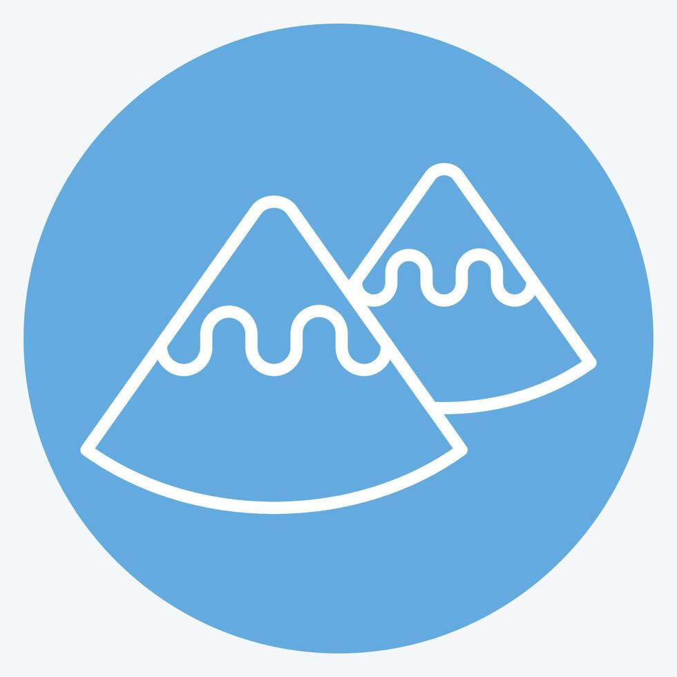 Icon Mountain. related to Native American symbol. blue eyes style. design editable vector