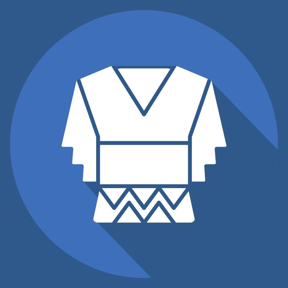 Icon Shirt. related to Native American symbol. long shadow style. design editable vector