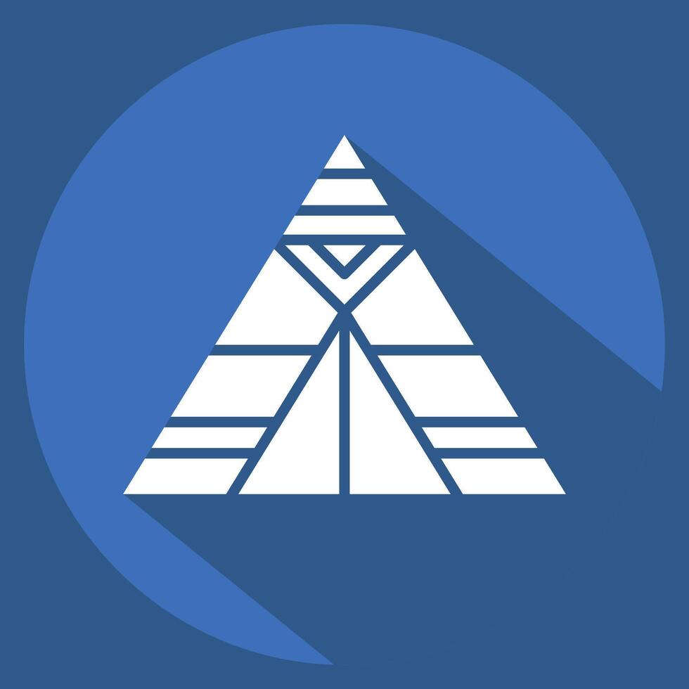 Icon Tent. related to Native American symbol. long shadow style. design editable vector