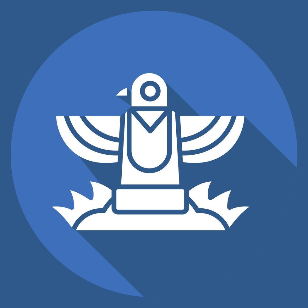 Icon Totem. related to Native American symbol. long shadow style. design editable vector