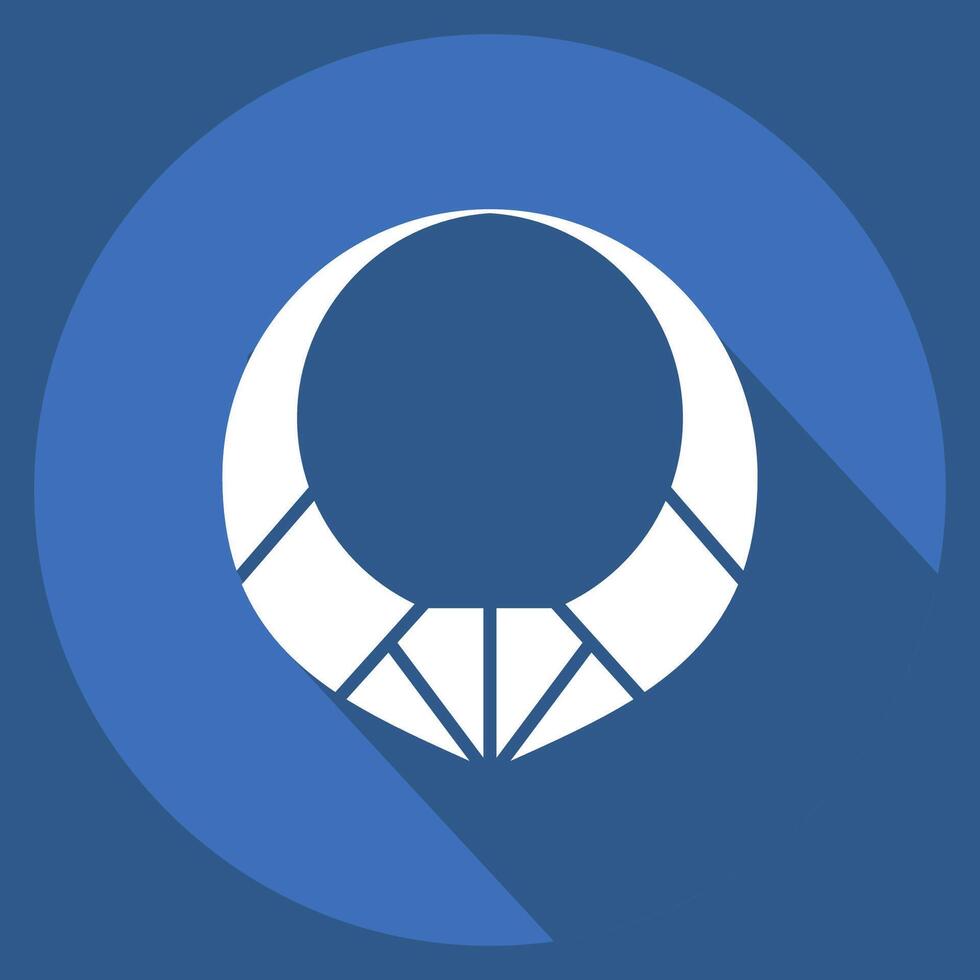 Icon Neklace. related to Native American symbol. long shadow style. design editable vector