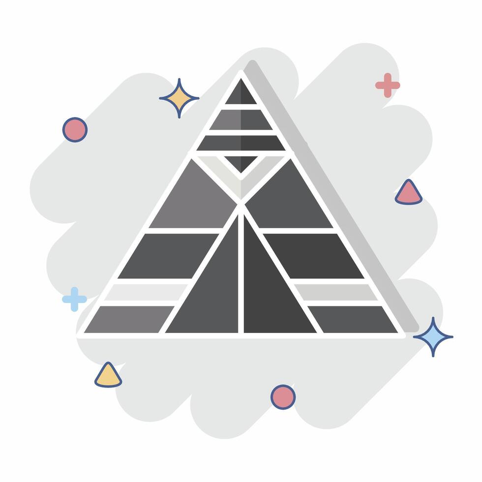 Icon Tent. related to Native American symbol. comic style. design editable vector