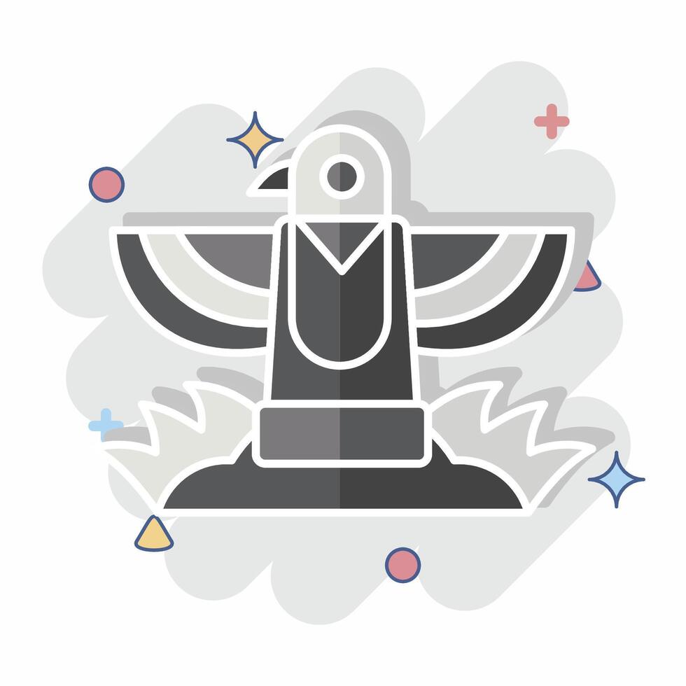 Icon Totem. related to Native American symbol. comic style. design editable vector