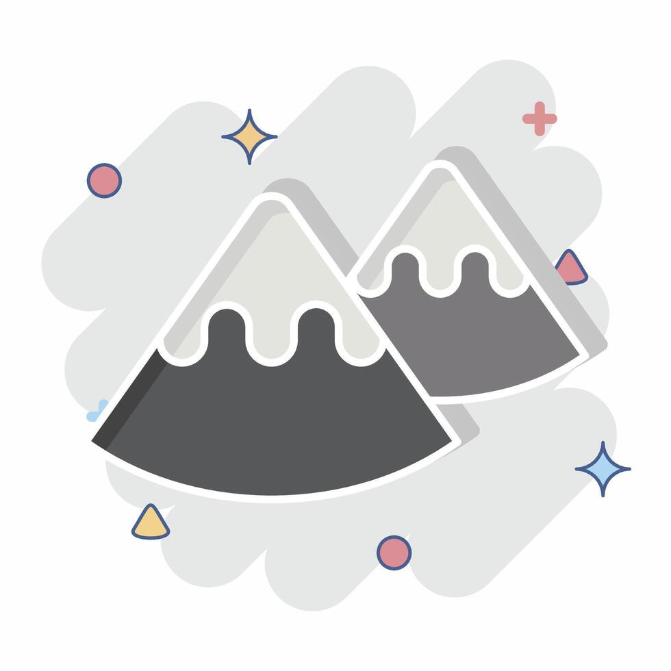 Icon Mountain. related to Native American symbol. comic style. design editable vector