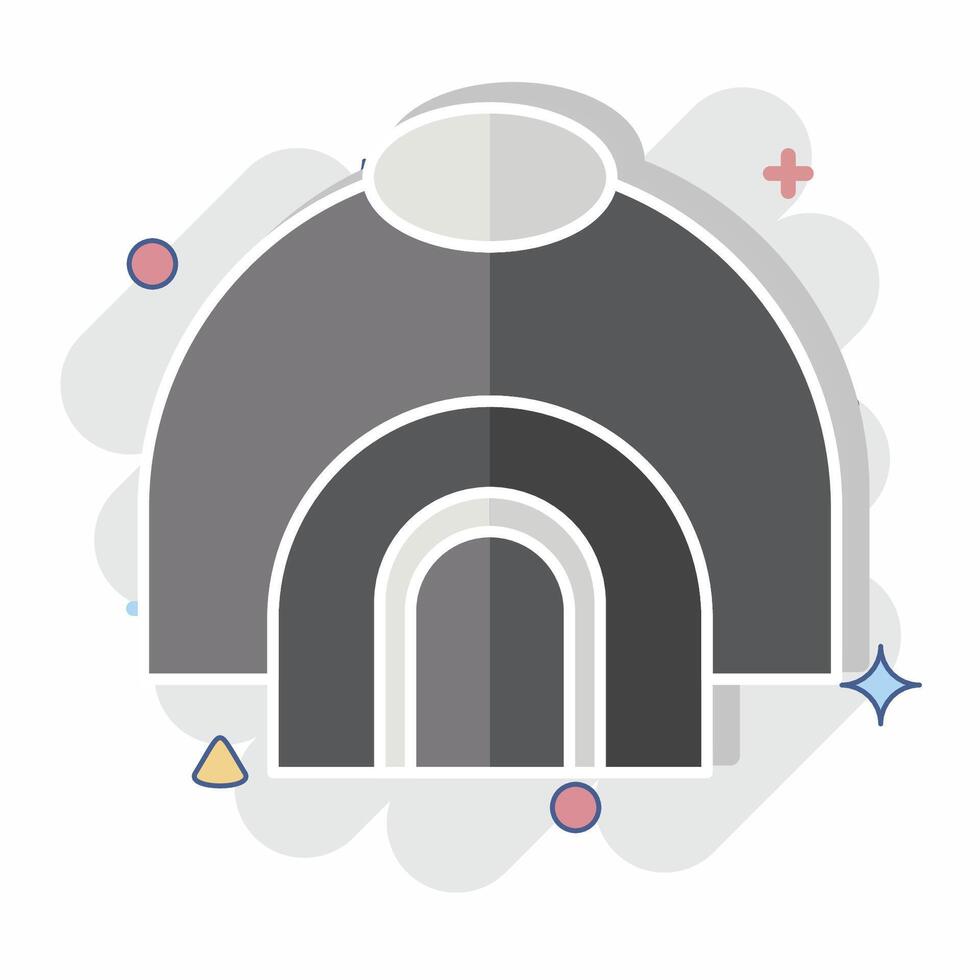Icon Hut. related to Native American symbol. comic style. design editable vector