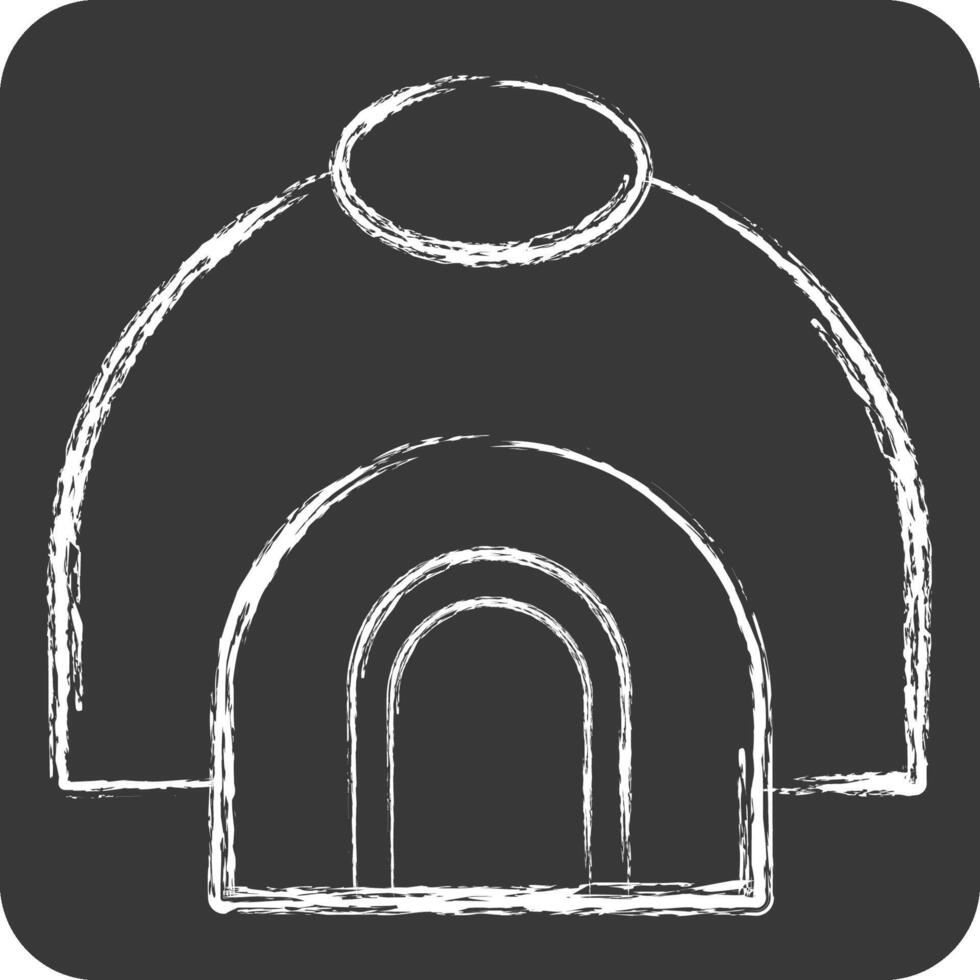 Icon Hut. related to Native American symbol. chalk Style. design editable vector