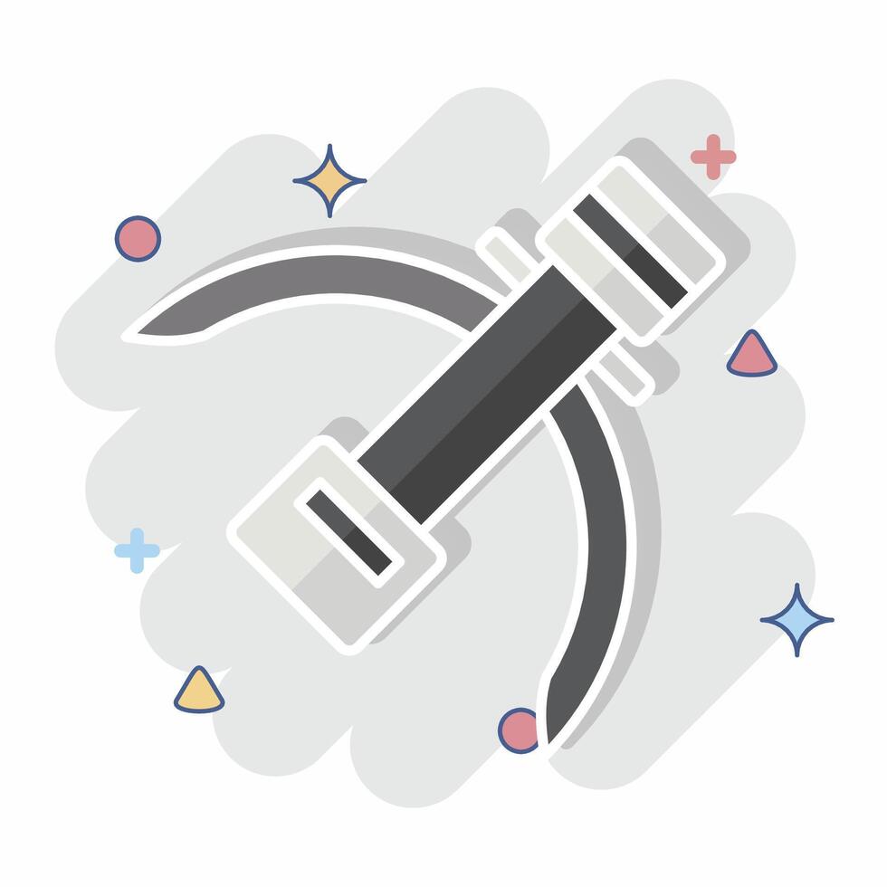 Icon Crossbow. related to Native American symbol. comic style. design editable vector