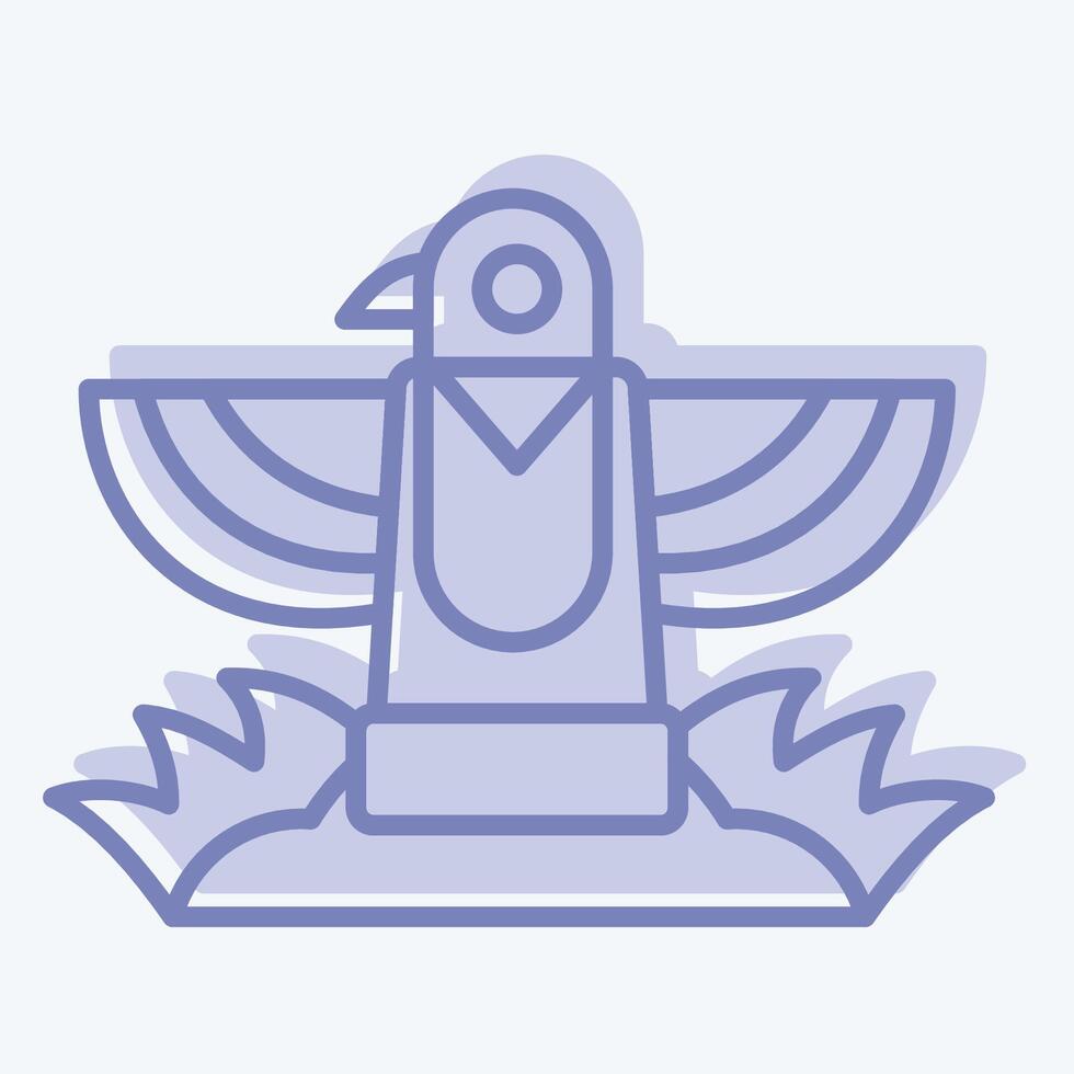 Icon Totem. related to Native American symbol. two tone style. design editable vector