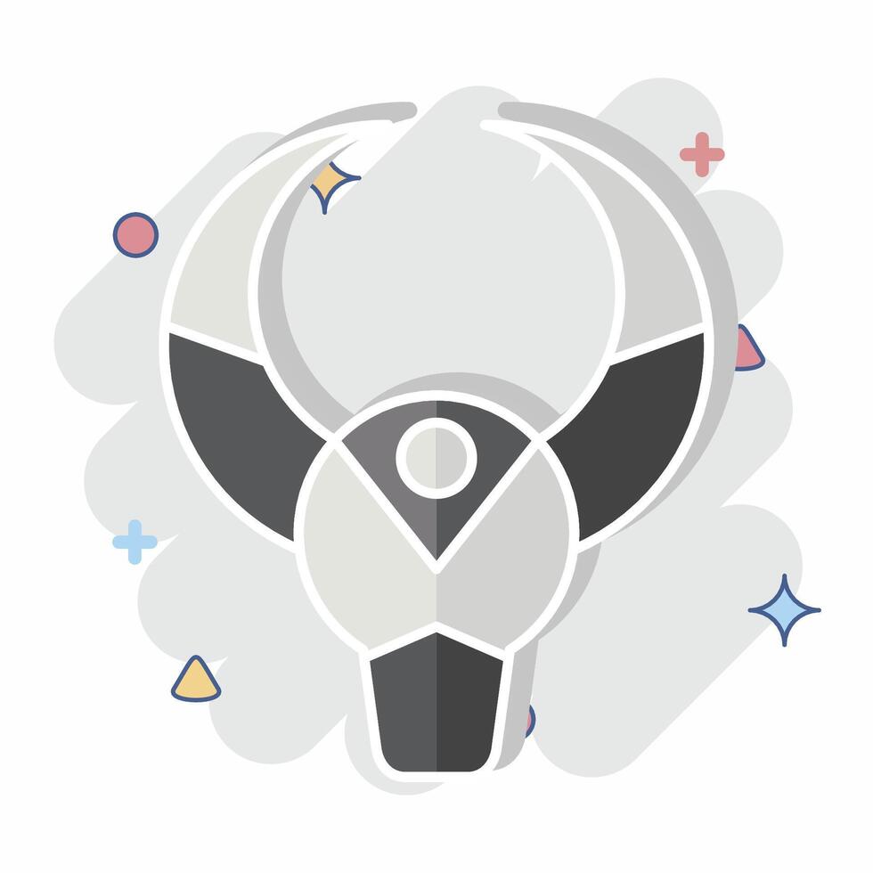 Icon Bull Skull. related to Native American symbol. comic style. design editable vector