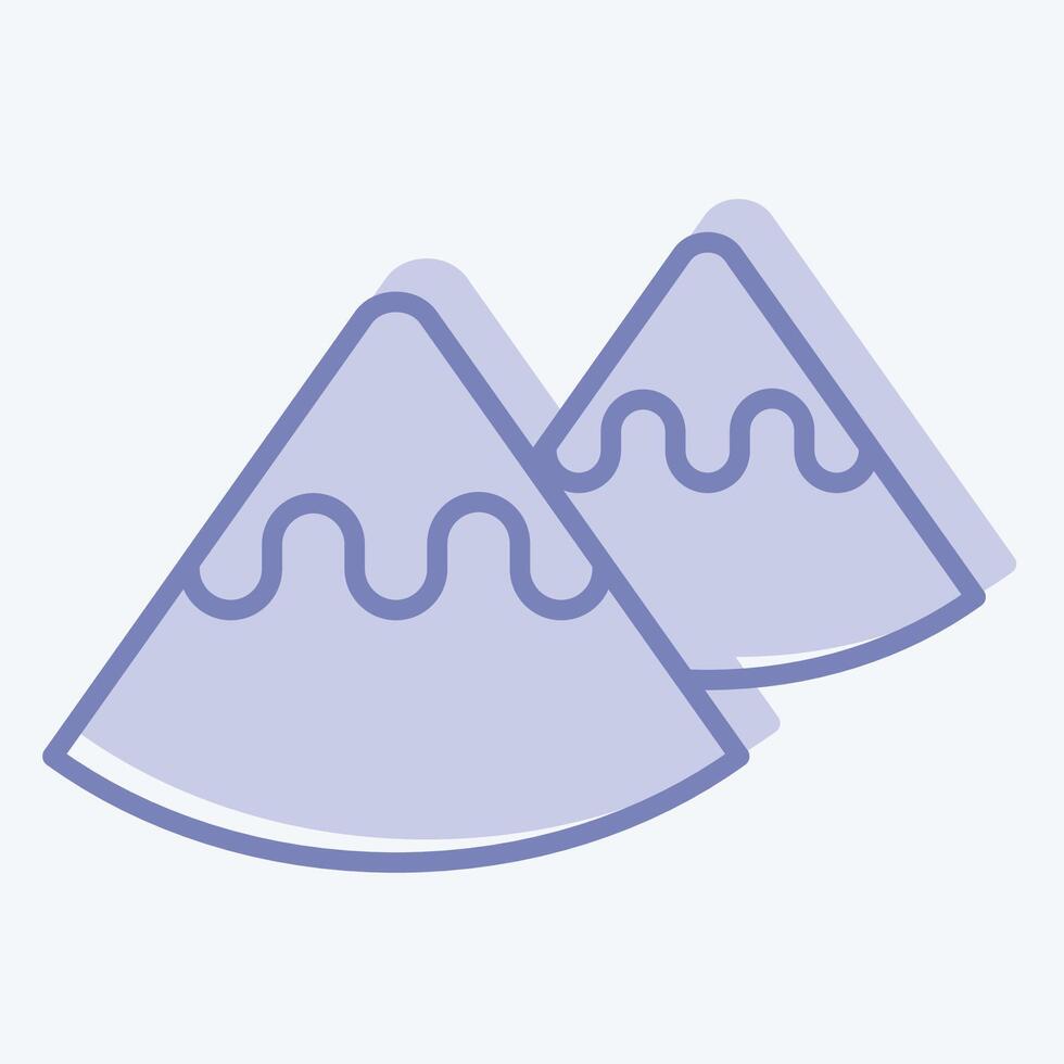 Icon Mountain. related to Native American symbol. two tone style. design editable vector