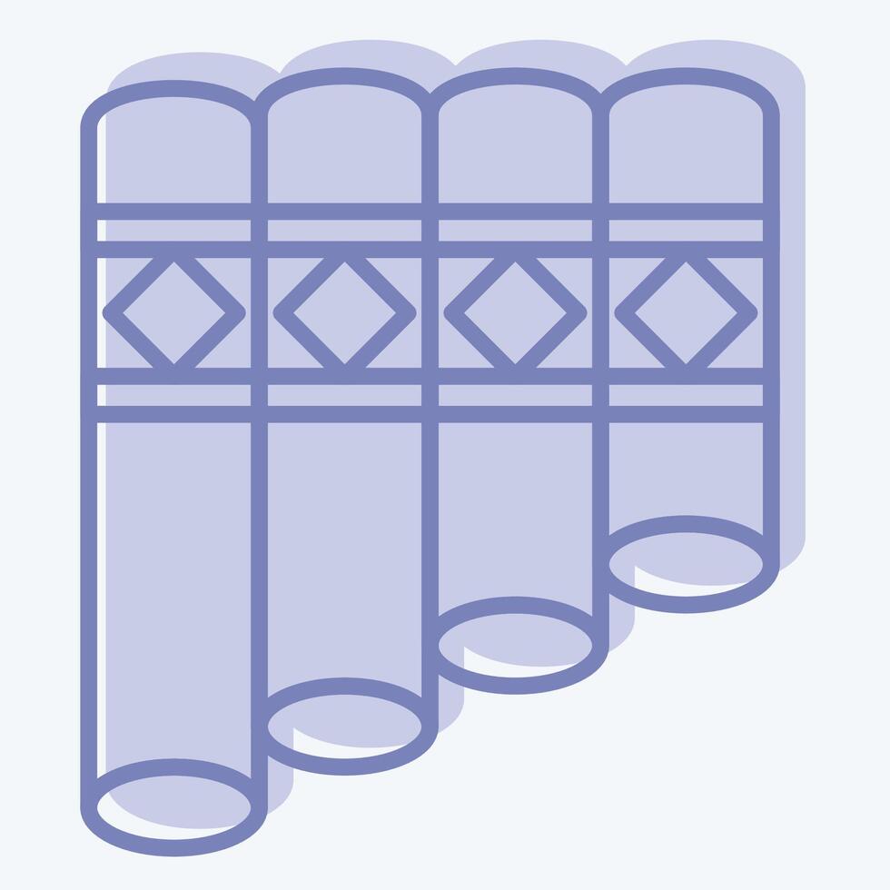 Icon Panpipe. related to Native American symbol. two tone style. design editable vector
