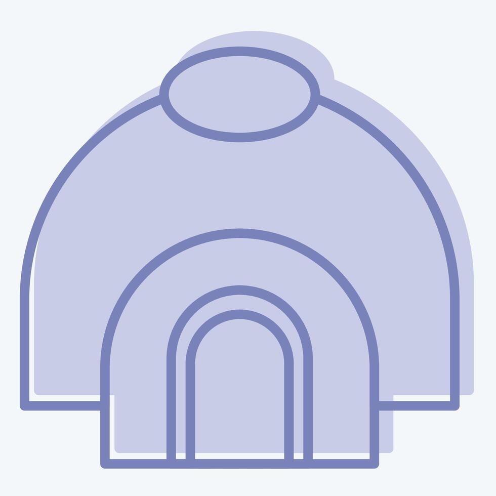 Icon Hut. related to Native American symbol. two tone style. design editable vector
