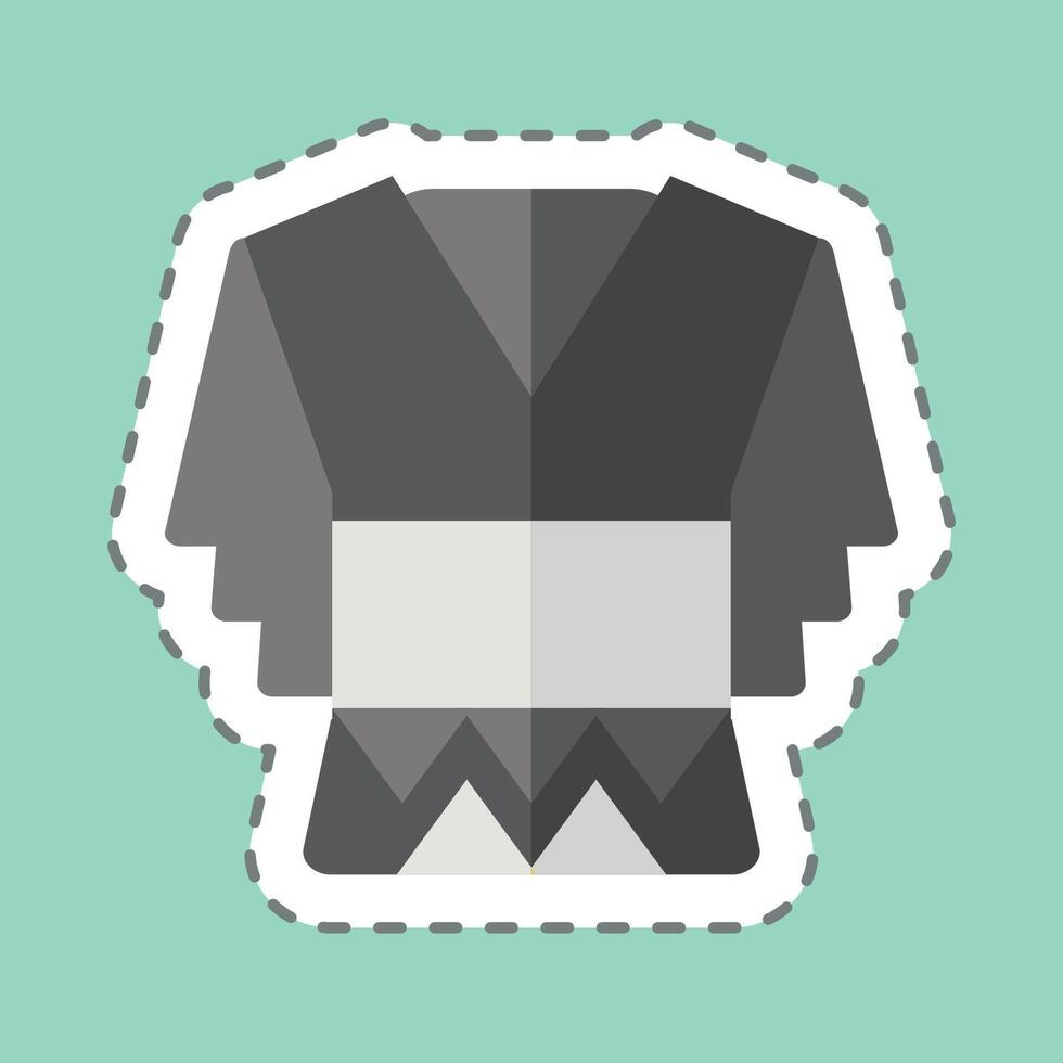 Sticker line cut Shirt. related to Native American symbol. design editable vector
