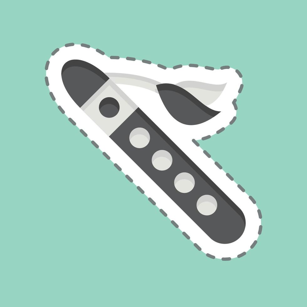 Sticker line cut Flute. related to Native American symbol. design editable vector