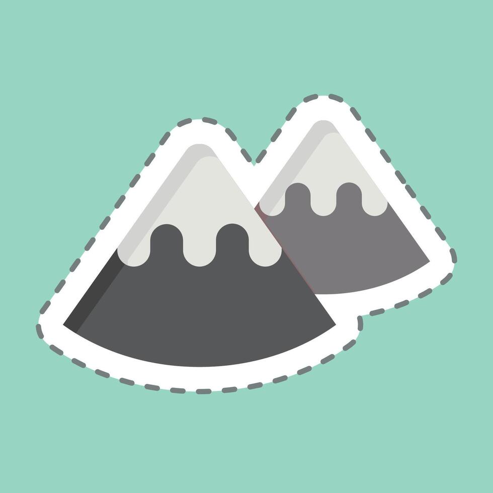 Sticker line cut Mountain. related to Native American symbol. design editable vector