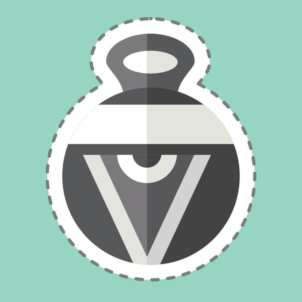Sticker line cut Vase. related to Native American symbol. design editable vector