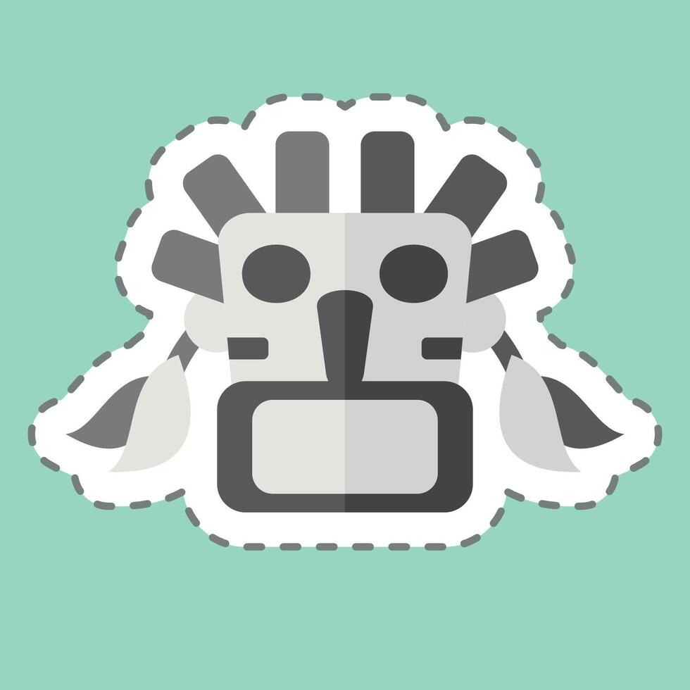 Sticker line cut Mask. related to Native American symbol. design editable vector