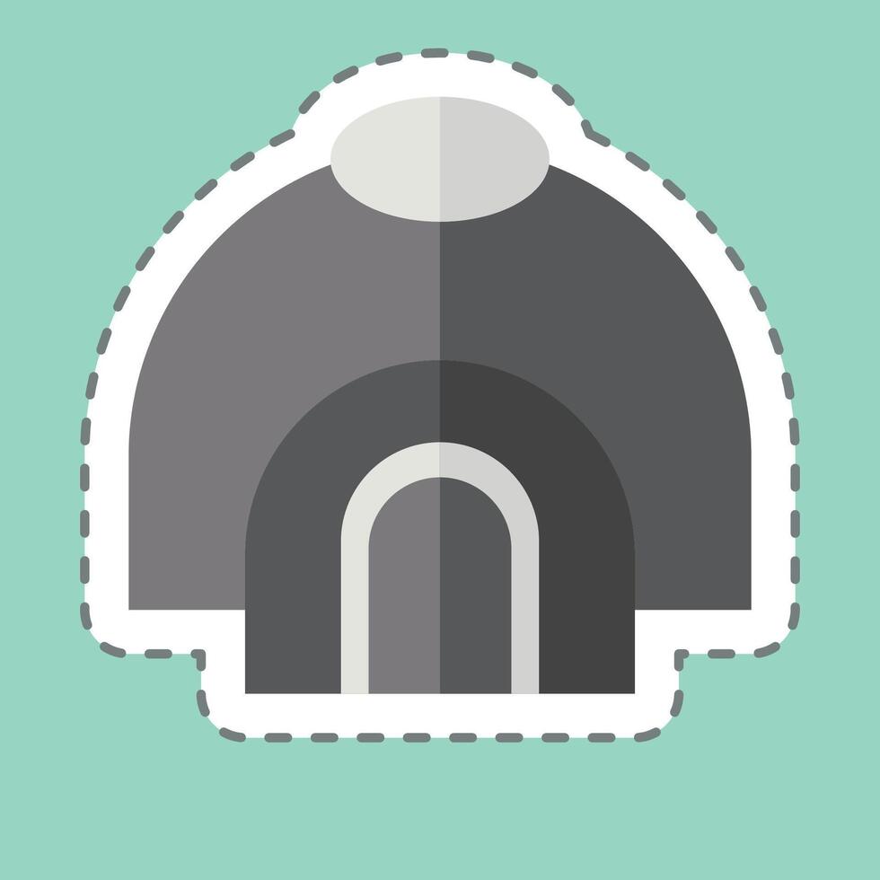 Sticker line cut Hut. related to Native American symbol. design editable vector