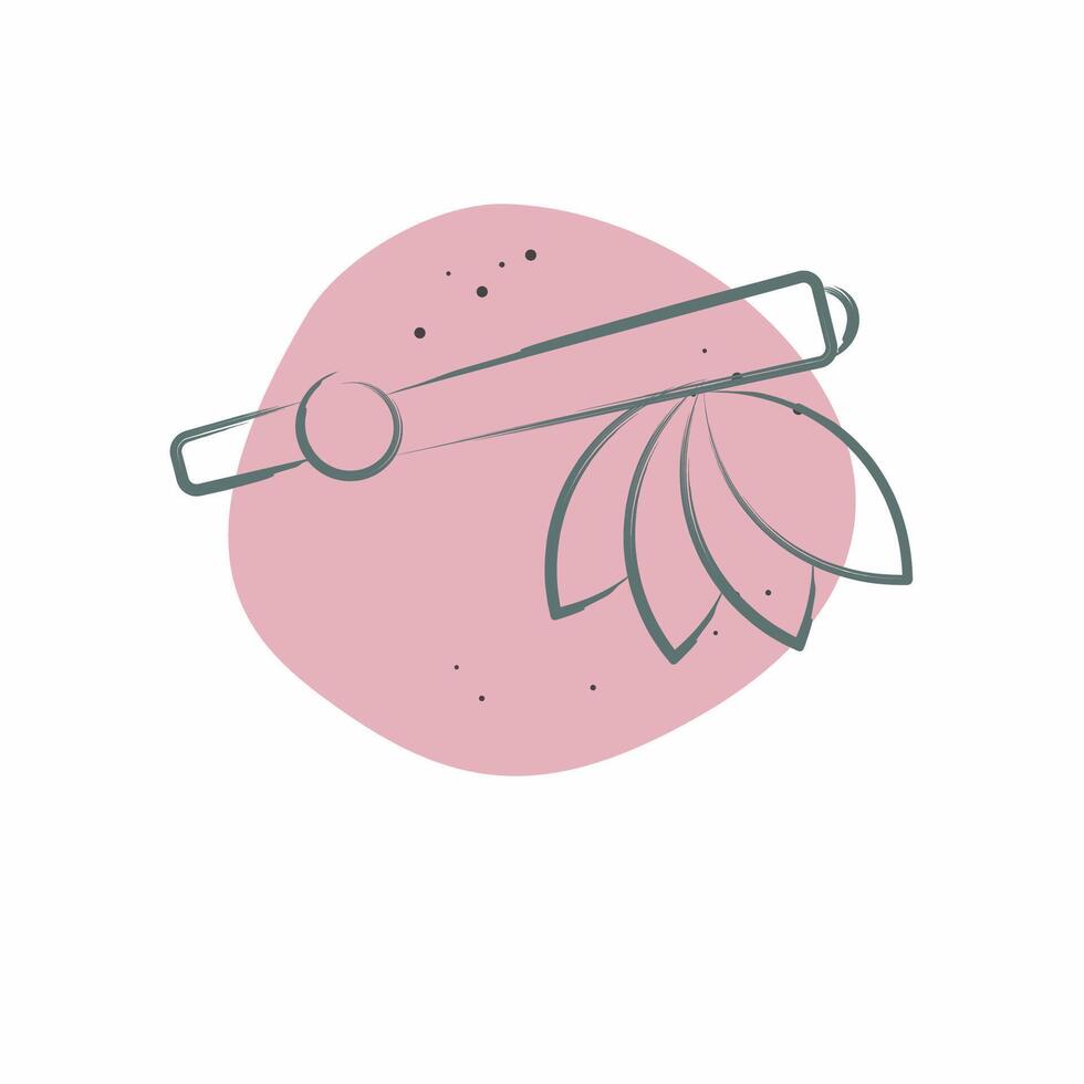 Icon Calumet. related to Native American symbol. Color Spot Style. design editable vector