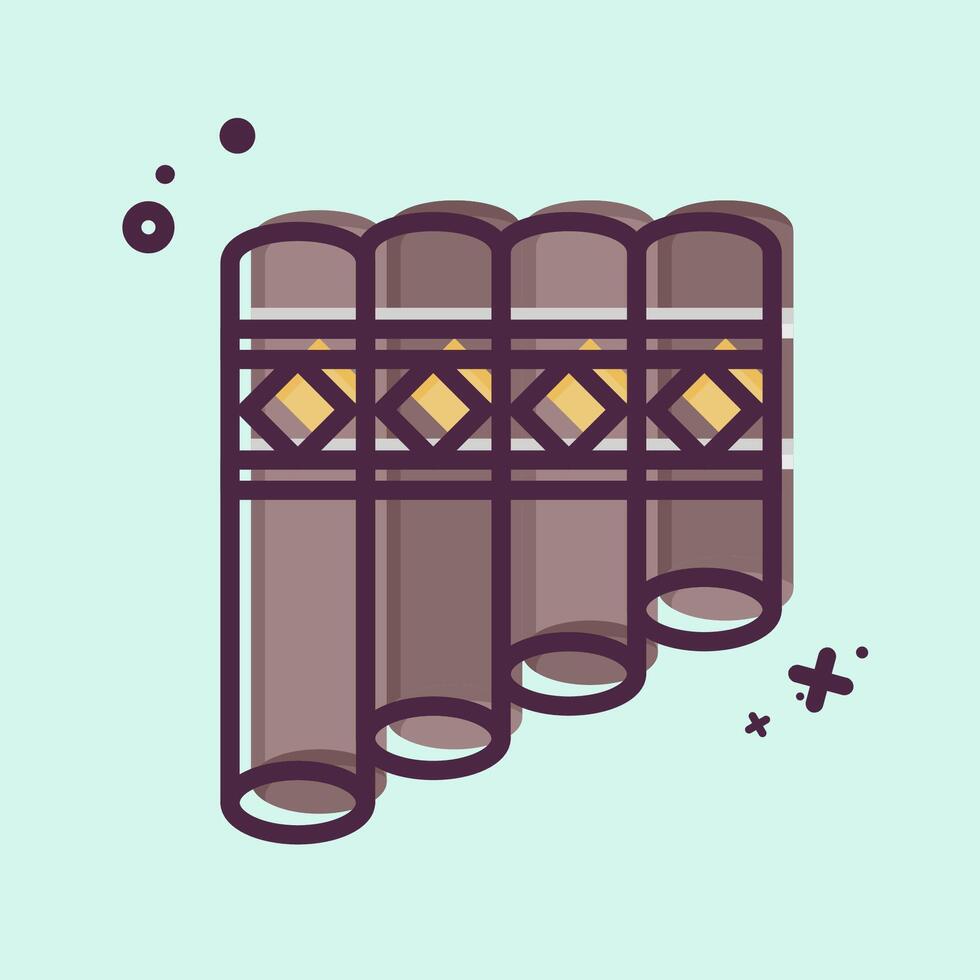 Icon Panpipe. related to Native American symbol. MBE style. design editable vector
