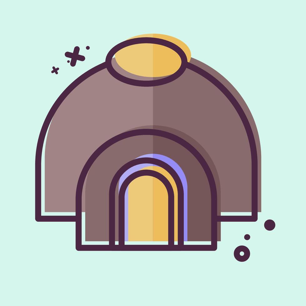 Icon Hut. related to Native American symbol. MBE style. design editable vector