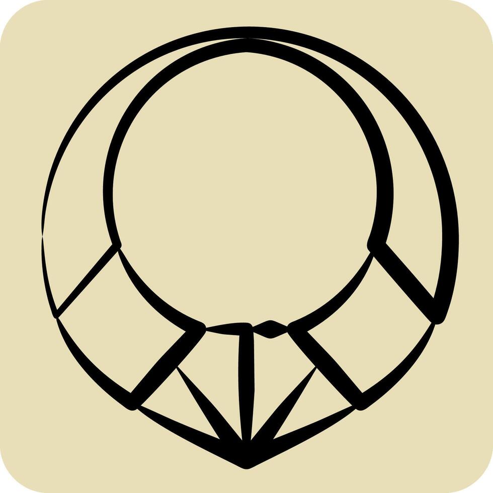 Icon Neklace. related to Native American symbol. hand drawn style. design editable vector