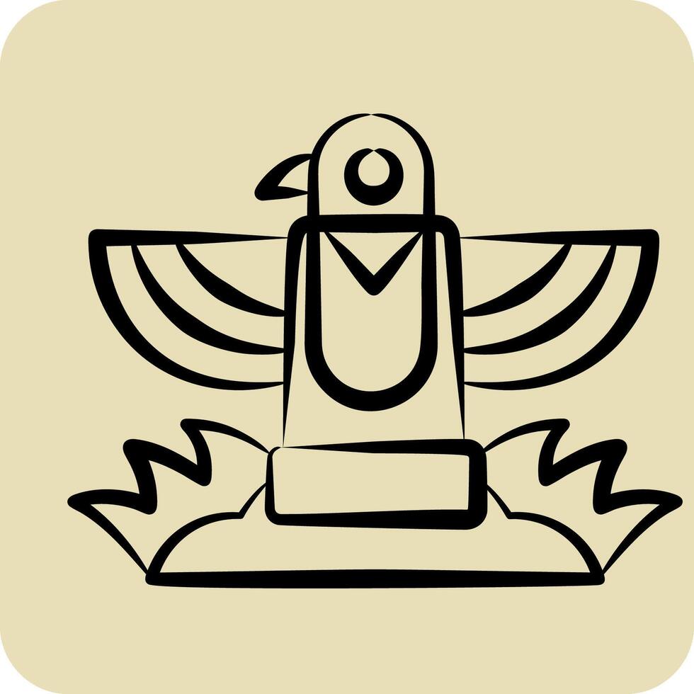 Icon Totem. related to Native American symbol. hand drawn style. design editable vector