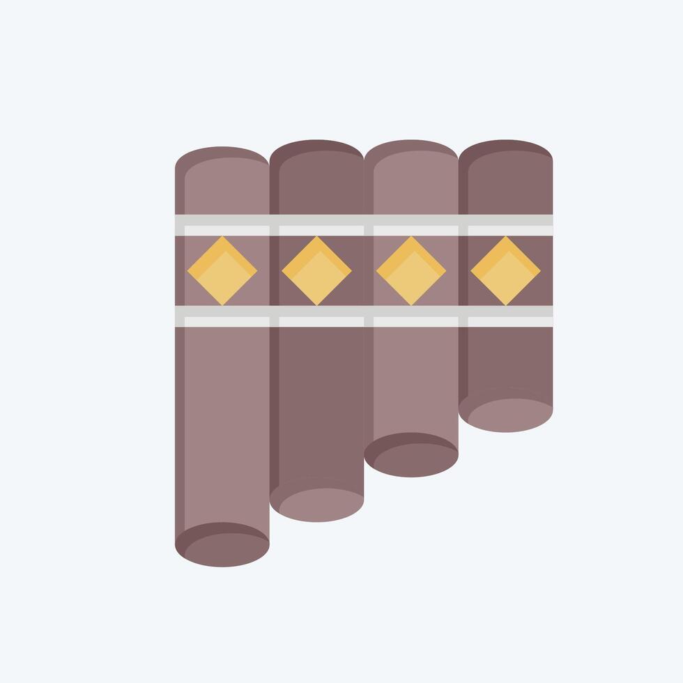 Icon Panpipe. related to Native American symbol. flat style. design editable vector