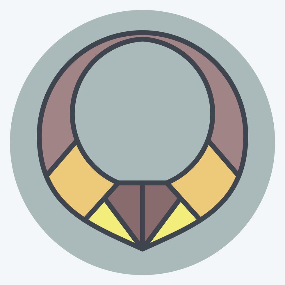 Icon Neklace. related to Native American symbol. color mate style. design editable vector