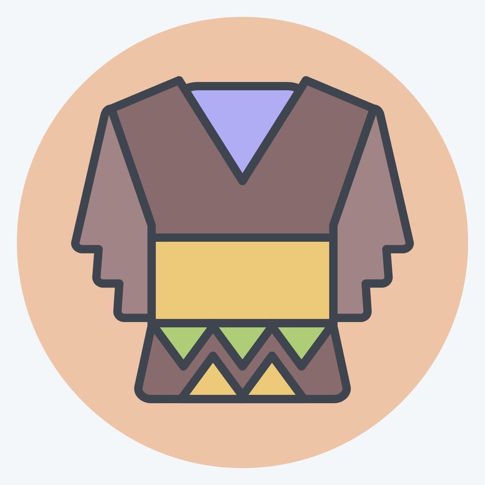 Icon Shirt. related to Native American symbol. color mate style. design editable vector