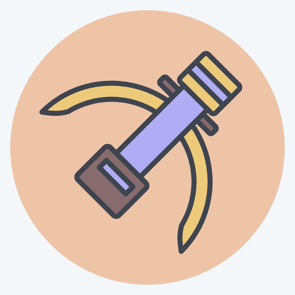 Icon Crossbow. related to Native American symbol. color mate style. design editable vector
