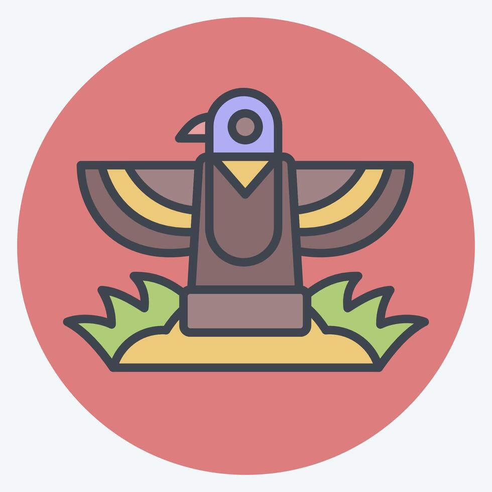 Icon Totem. related to Native American symbol. color mate style. design editable vector