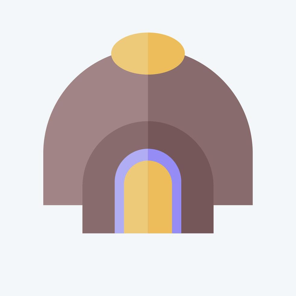 Icon Hut. related to Native American symbol. flat style. design editable vector
