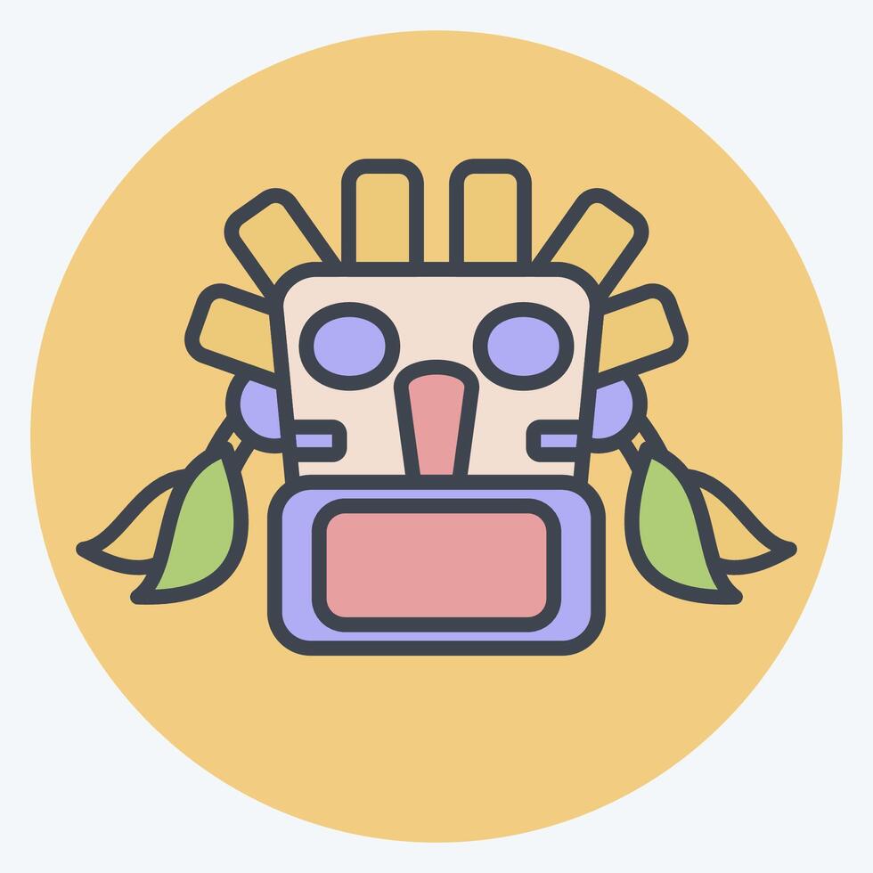 Icon Mask. related to Native American symbol. color mate style. design editable vector