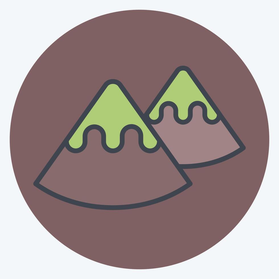 Icon Mountain. related to Native American symbol. color mate style. design editable vector