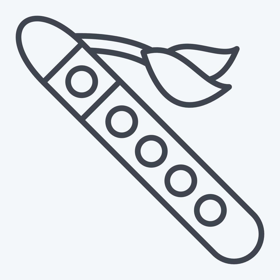 Icon Flute. related to Native American symbol. line style. design editable vector