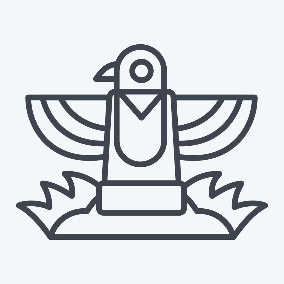 Icon Totem. related to Native American symbol. line style. design editable vector