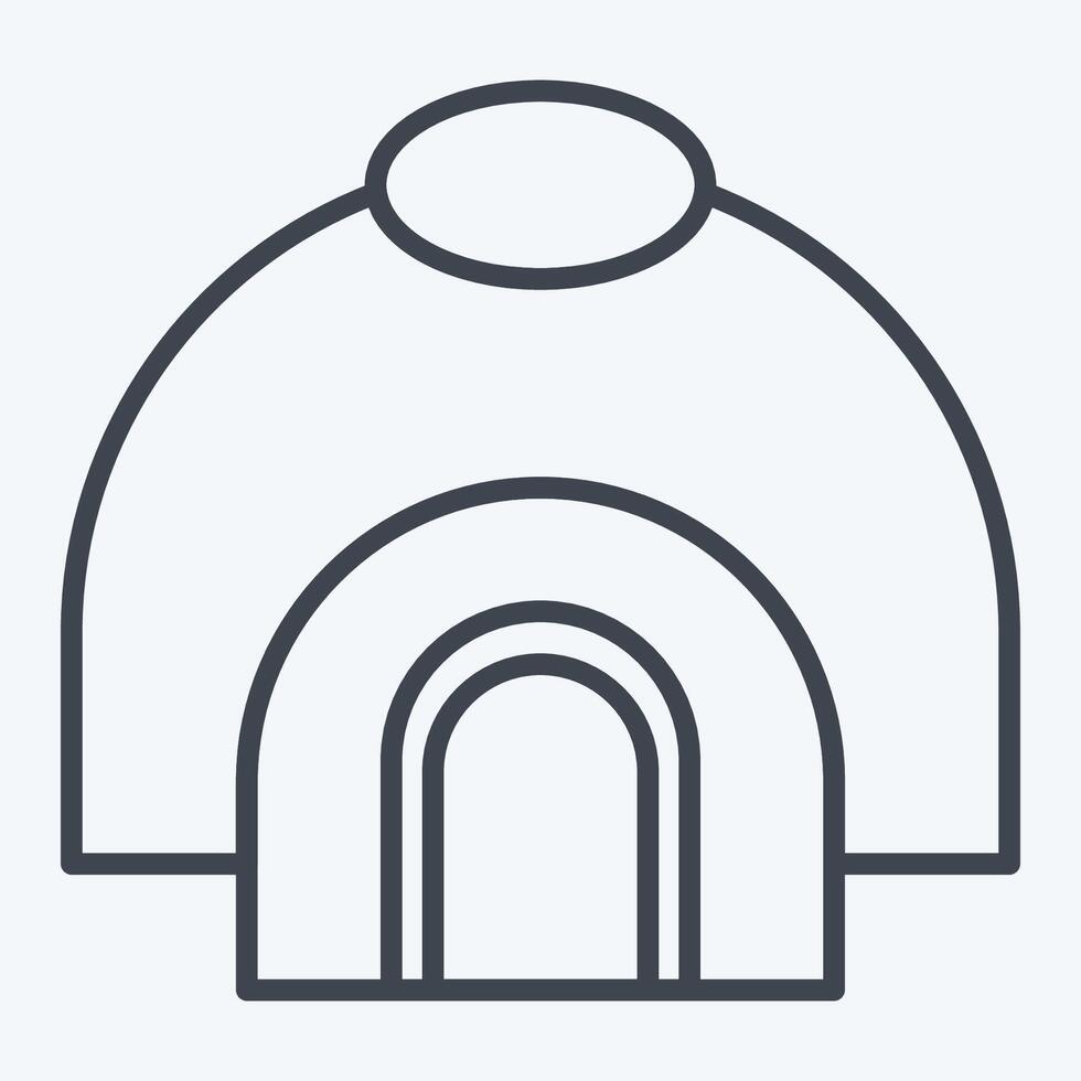 Icon Hut. related to Native American symbol. line style. design editable vector