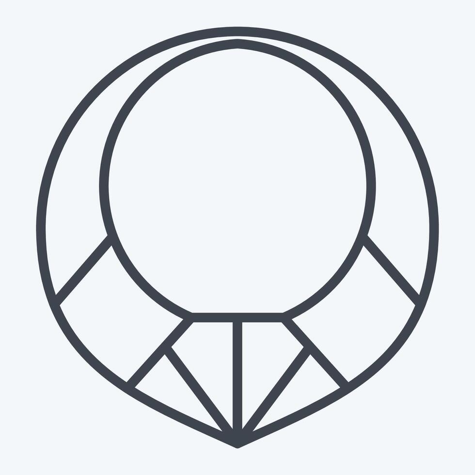 Icon Neklace. related to Native American symbol. line style. design editable vector