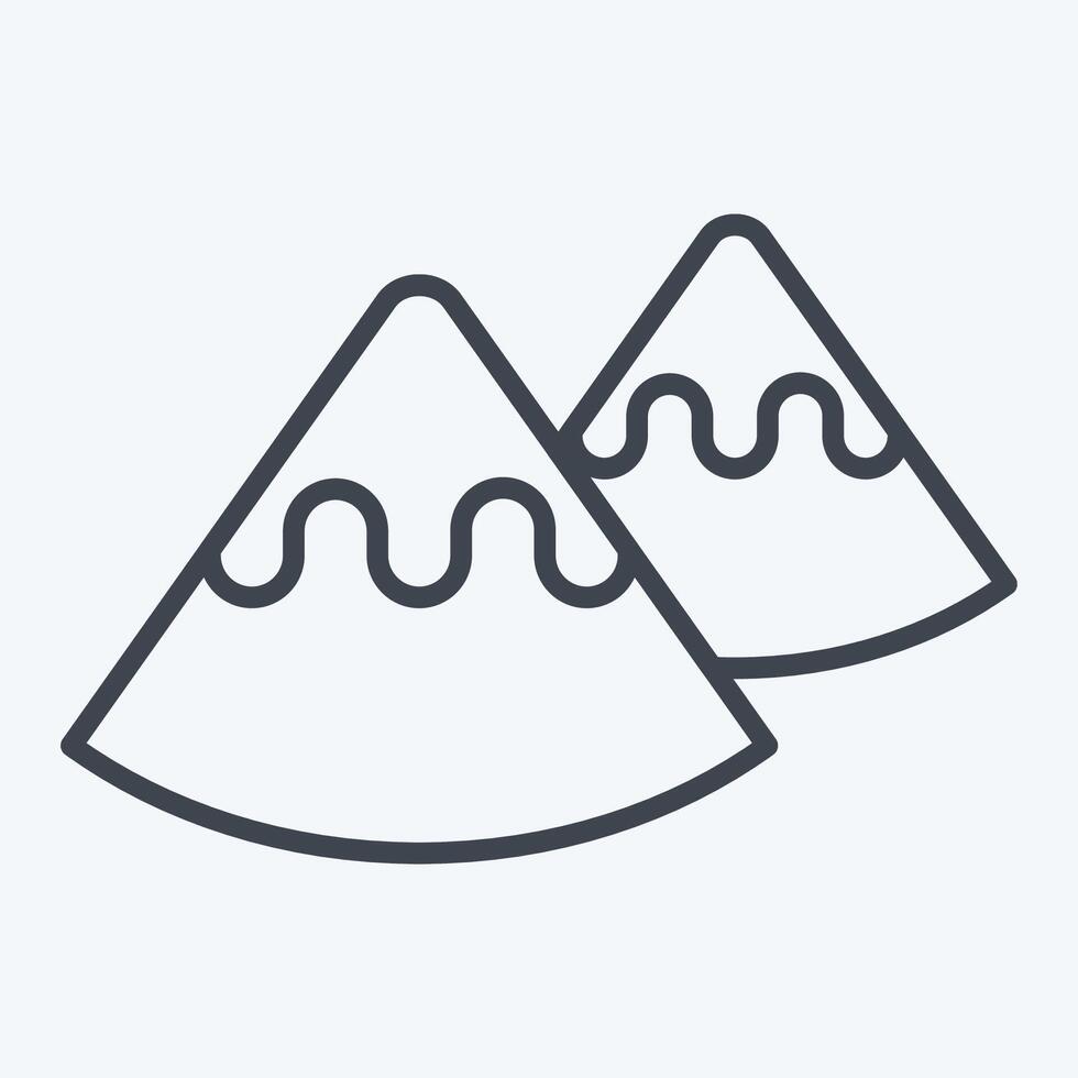 Icon Mountain. related to Native American symbol. line style. design editable vector