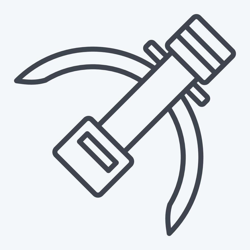Icon Crossbow. related to Native American symbol. line style. design editable vector