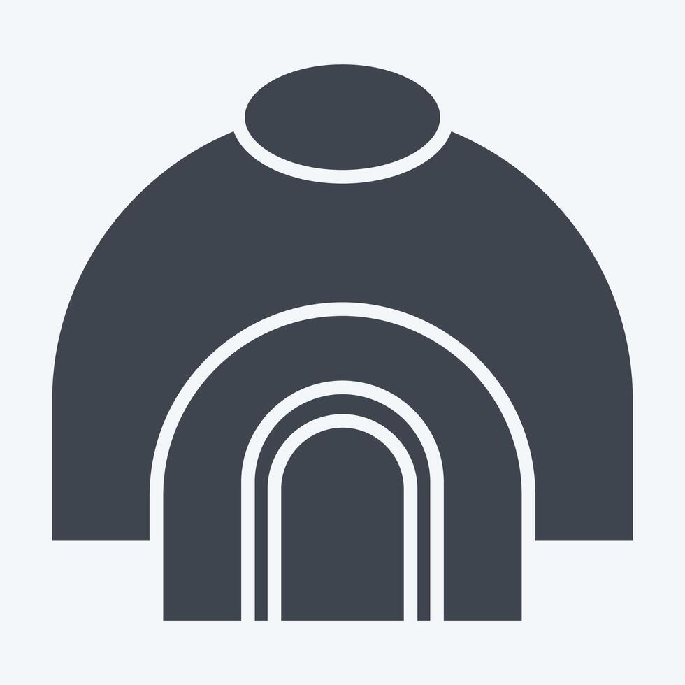 Icon Hut. related to Native American symbol. glyph style. design editable vector